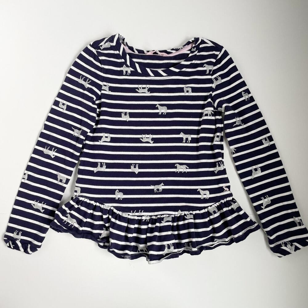 Joules Striped Glitter Horse Top